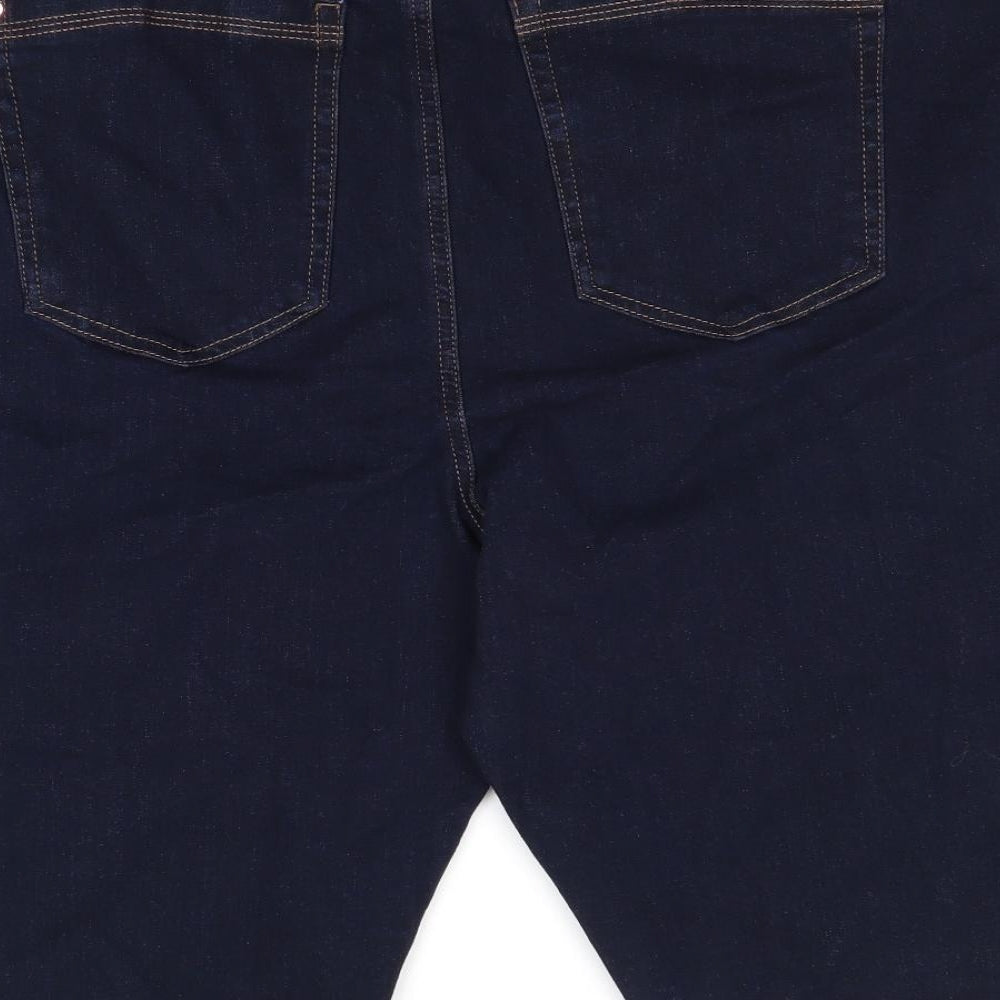 Marks and Spencer Womens Blue Cotton Skimmer Shorts Size 24 Regular Zip