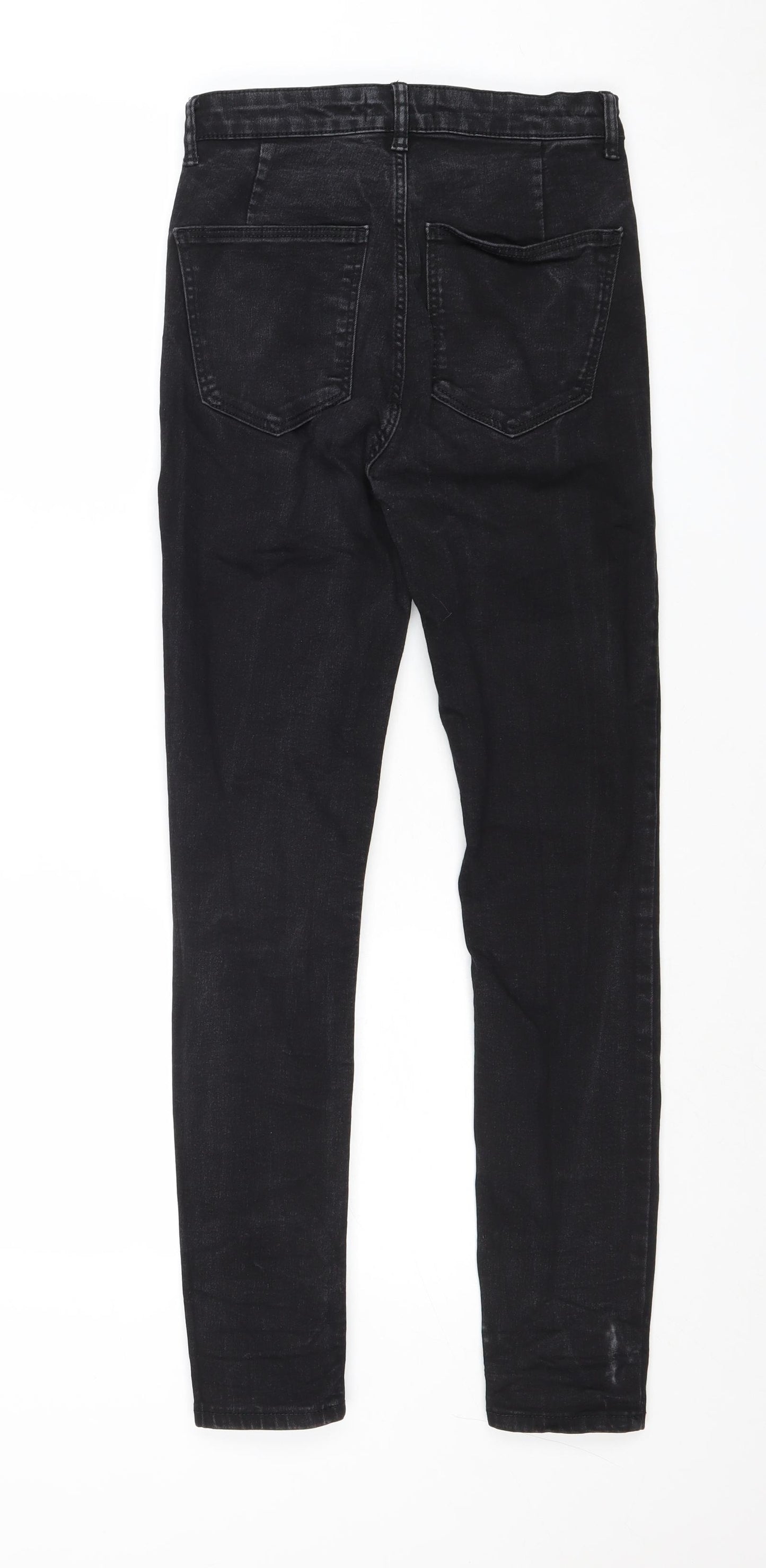 Zara Womens Black Cotton Skinny Jeans Size 6 Regular Zip