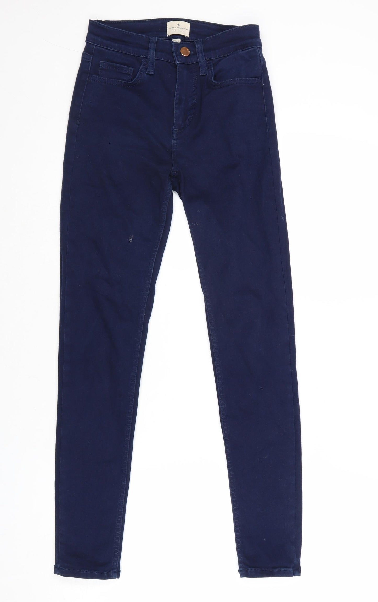 French Connection Womens Blue Cotton Skinny Jeans Size 6 Regular Zip