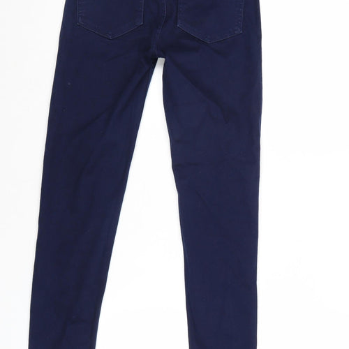 French Connection Womens Blue Cotton Skinny Jeans Size 6 Regular Zip