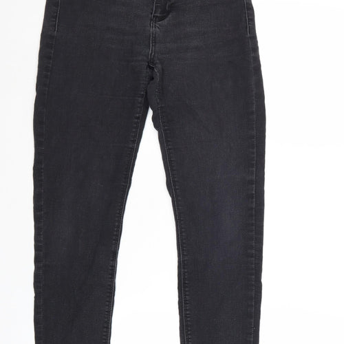 Bershka Womens Grey Cotton Skinny Jeans Size 10 Regular Zip