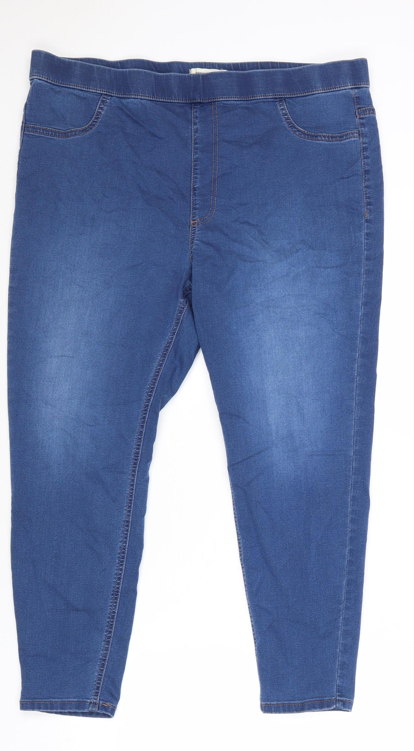 Marks and Spencer Womens Blue Cotton Jegging Jeans Size 18 Regular