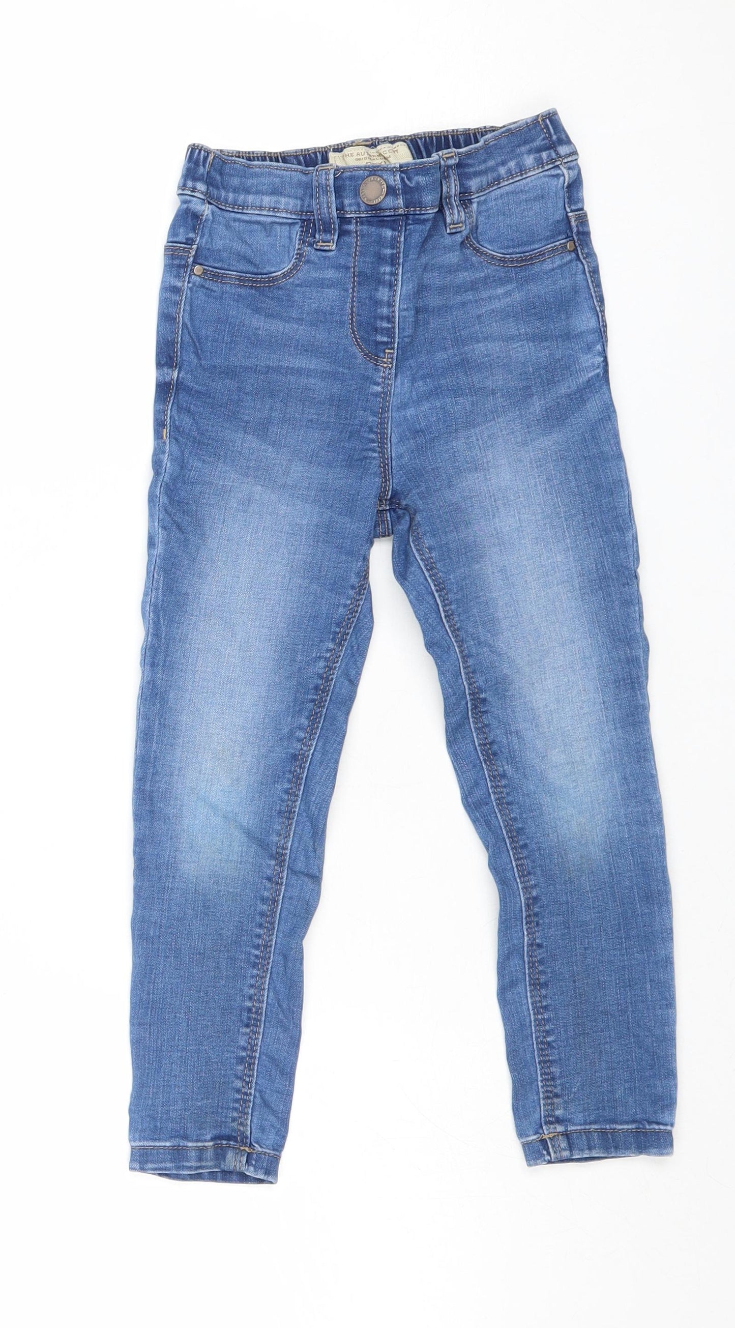 NEXT Girls Blue Cotton Skinny Jeans Size 5 Years Regular Pullover