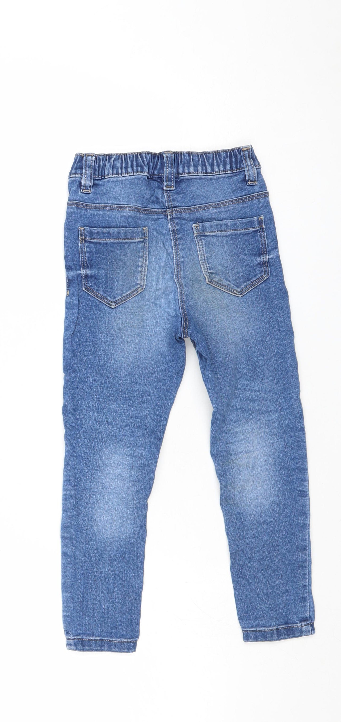 NEXT Girls Blue Cotton Skinny Jeans Size 5 Years Regular Pullover
