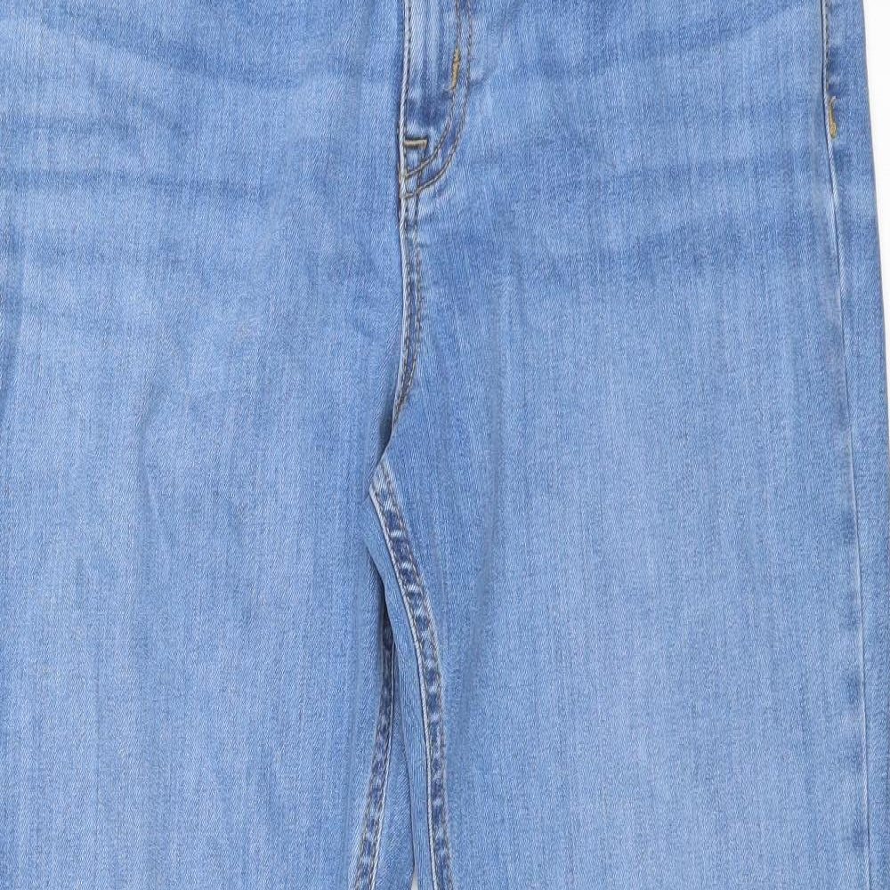 Autograph Womens Blue Cotton Bootcut Jeans Size 14 Regular Zip