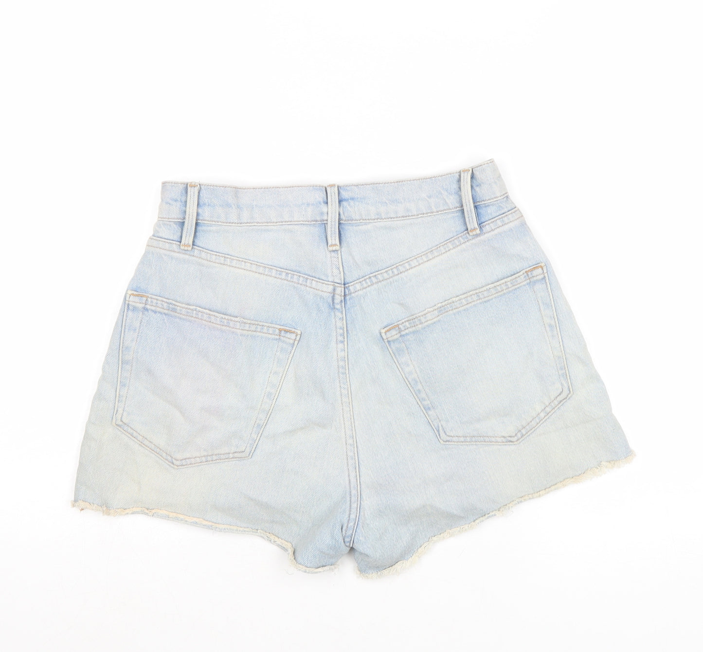 FRAME Womens Blue Cotton Mom Shorts Size 26 in Regular Zip
