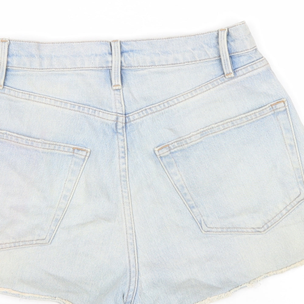FRAME Womens Blue Cotton Mom Shorts Size 26 in Regular Zip