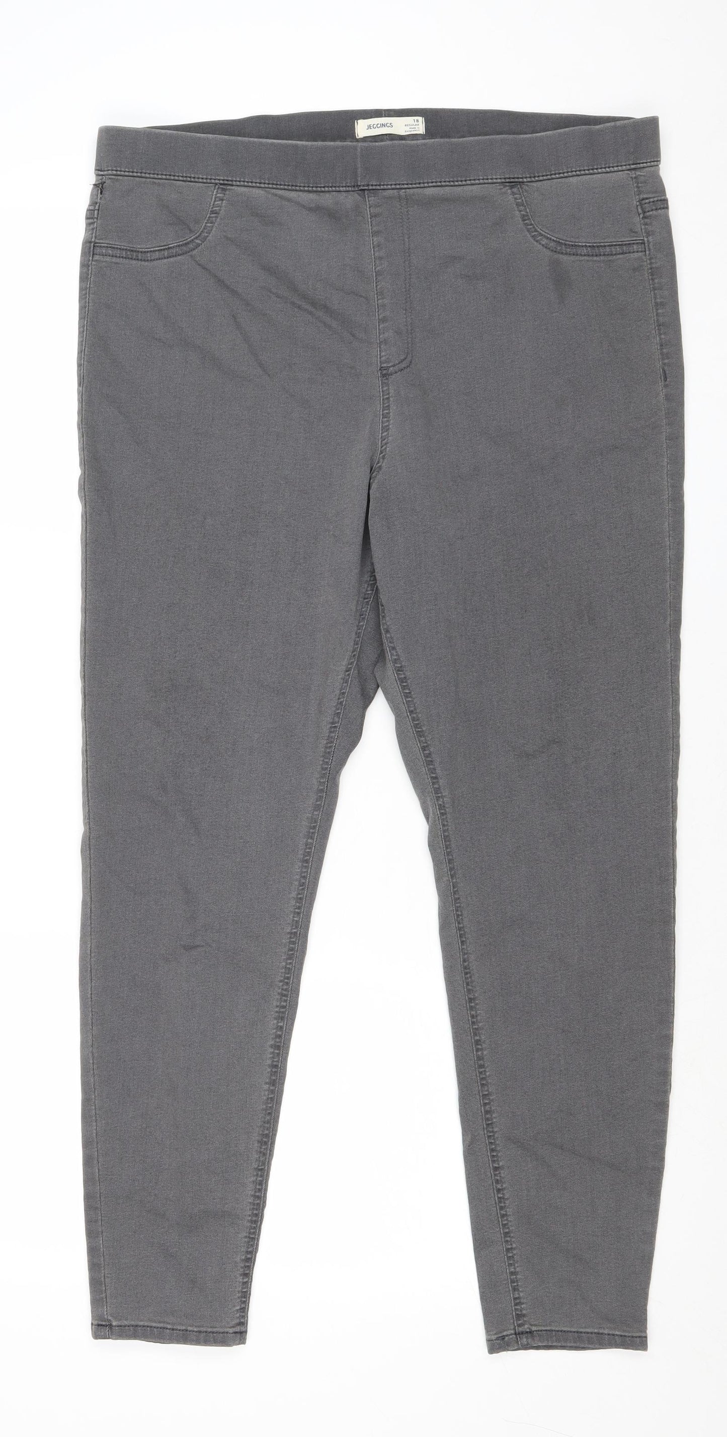 Marks and Spencer Womens Grey Cotton Jegging Jeans Size 18 Regular