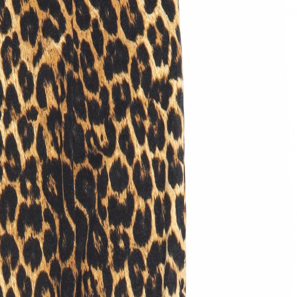 ASOS Womens Multicoloured Animal Print Cotton Jumpsuit One-Piece Size 8 Pullover - Leopard Print