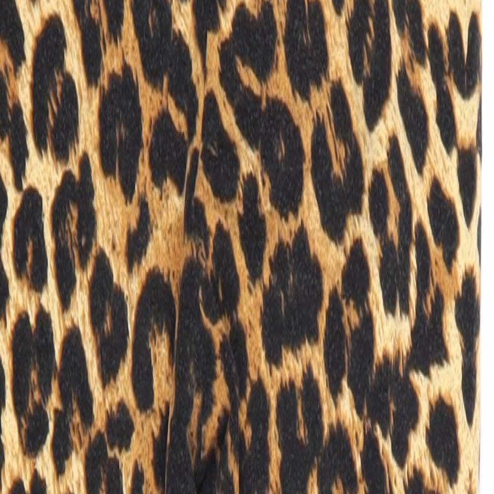ASOS Womens Multicoloured Animal Print Cotton Jumpsuit One-Piece Size 8 Pullover - Leopard Print