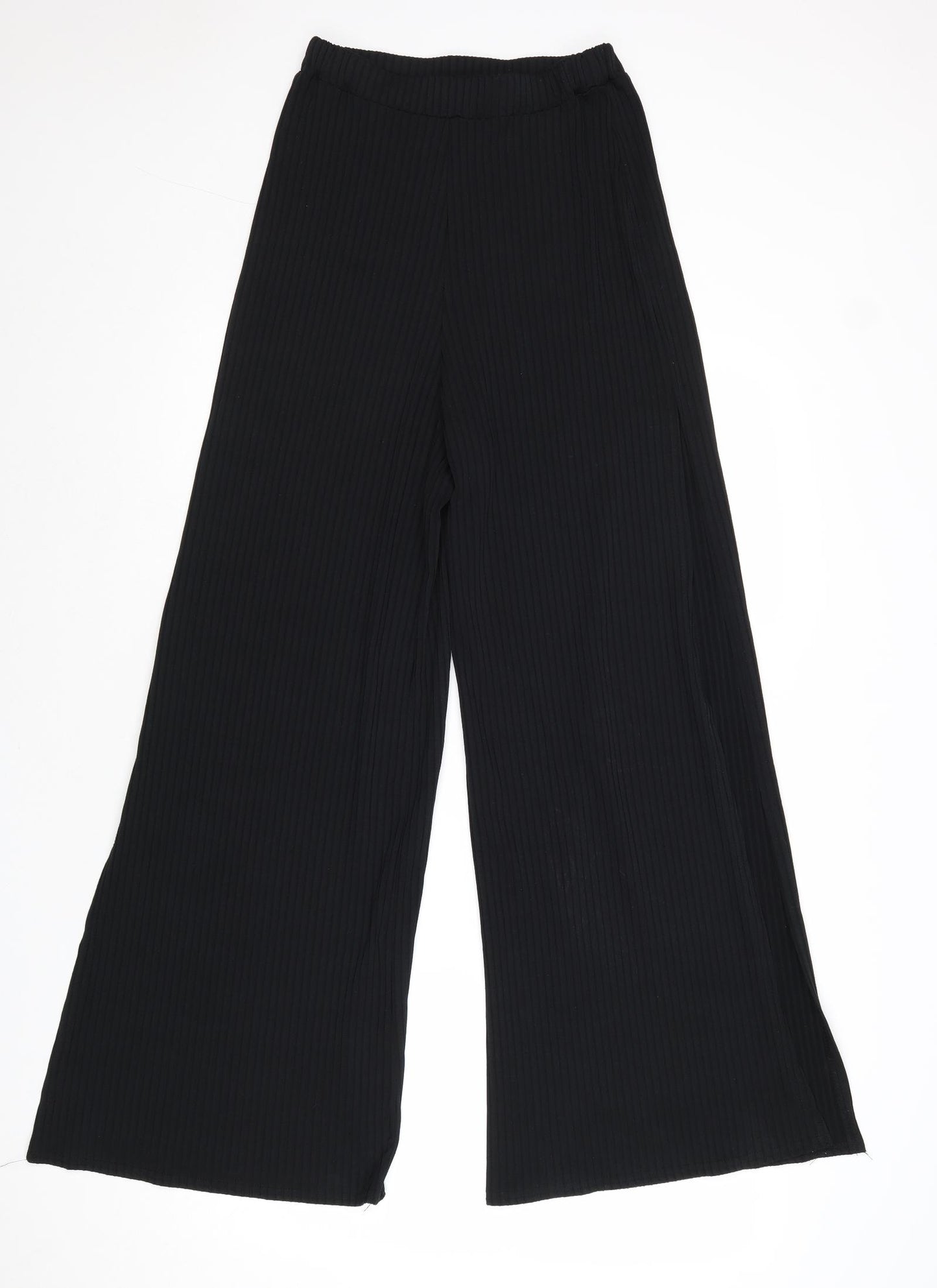 New Look Womens Black Polyester Trousers Size 10 Regular - Side Slit