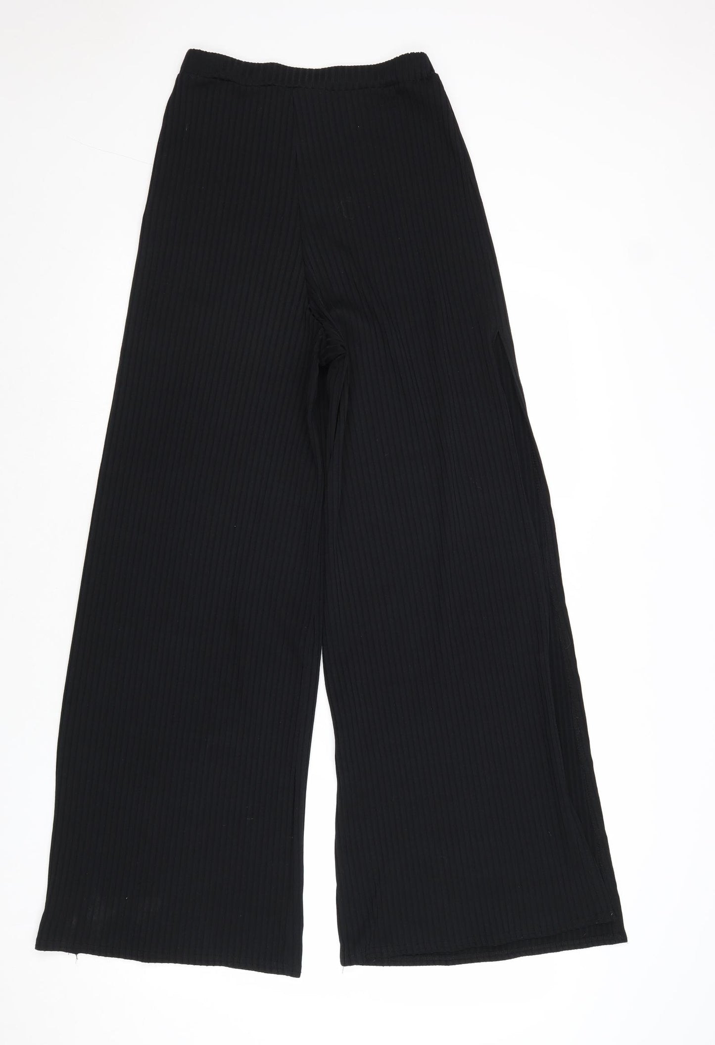 New Look Womens Black Polyester Trousers Size 10 Regular - Side Slit