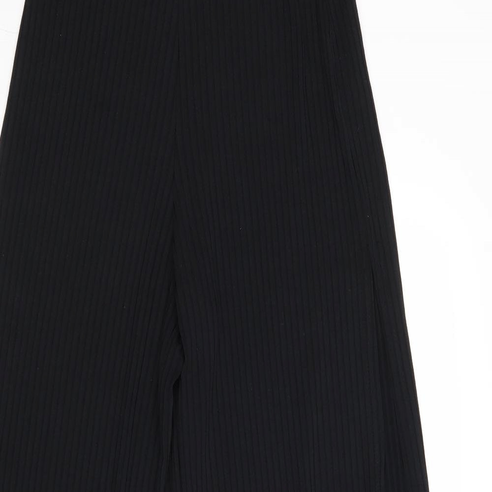 New Look Womens Black Polyester Trousers Size 10 Regular - Side Slit