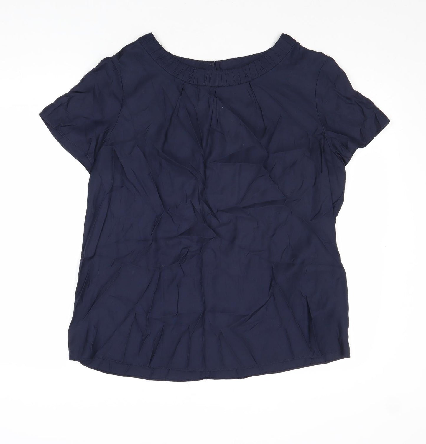 Boden Womens Blue Viscose Basic Blouse Size 16 Round Neck
