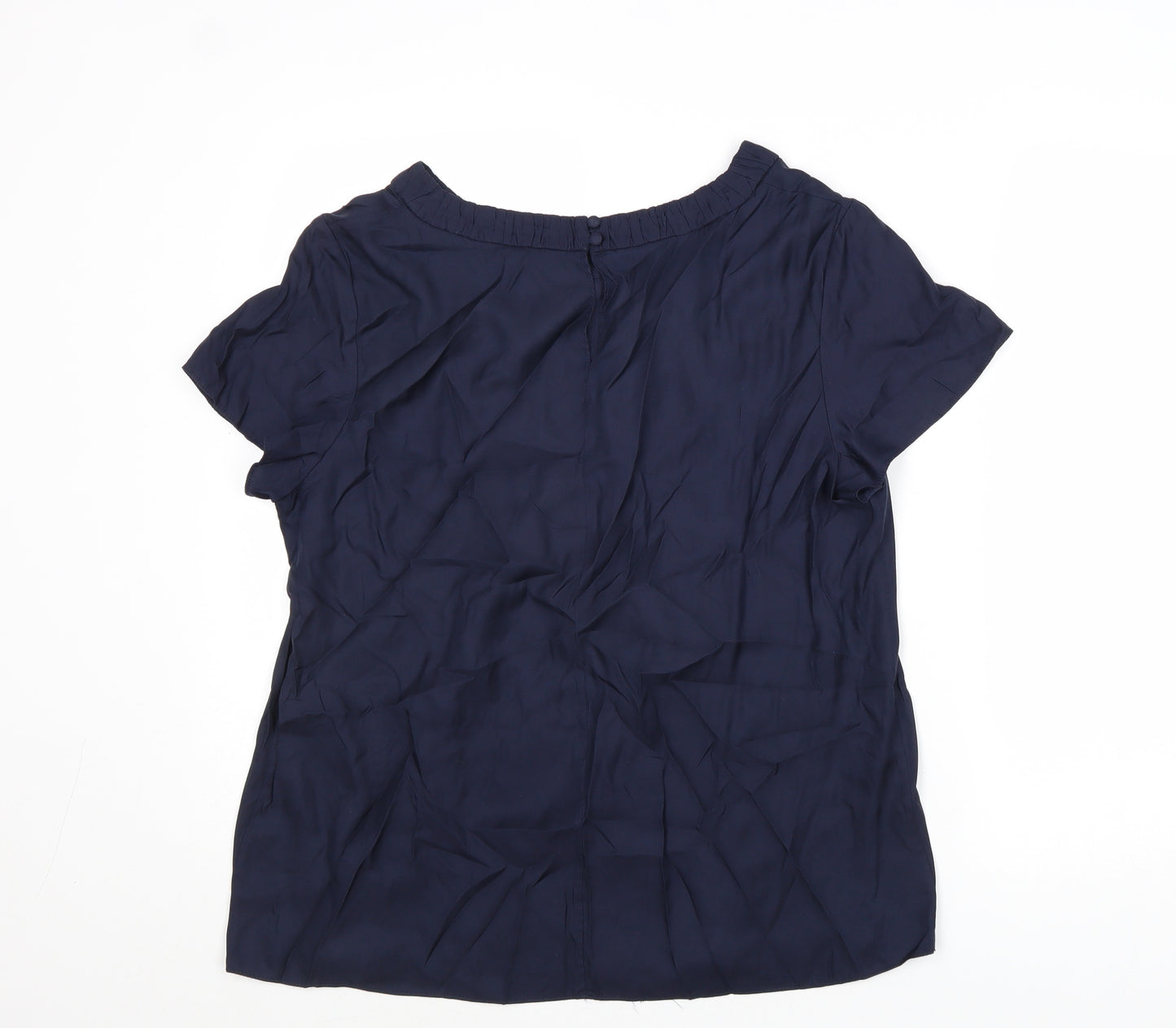 Boden Womens Blue Viscose Basic Blouse Size 16 Round Neck