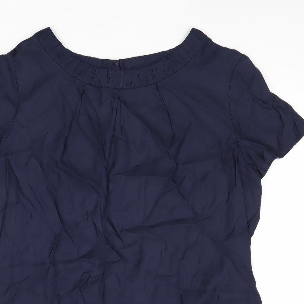 Boden Womens Blue Viscose Basic Blouse Size 16 Round Neck