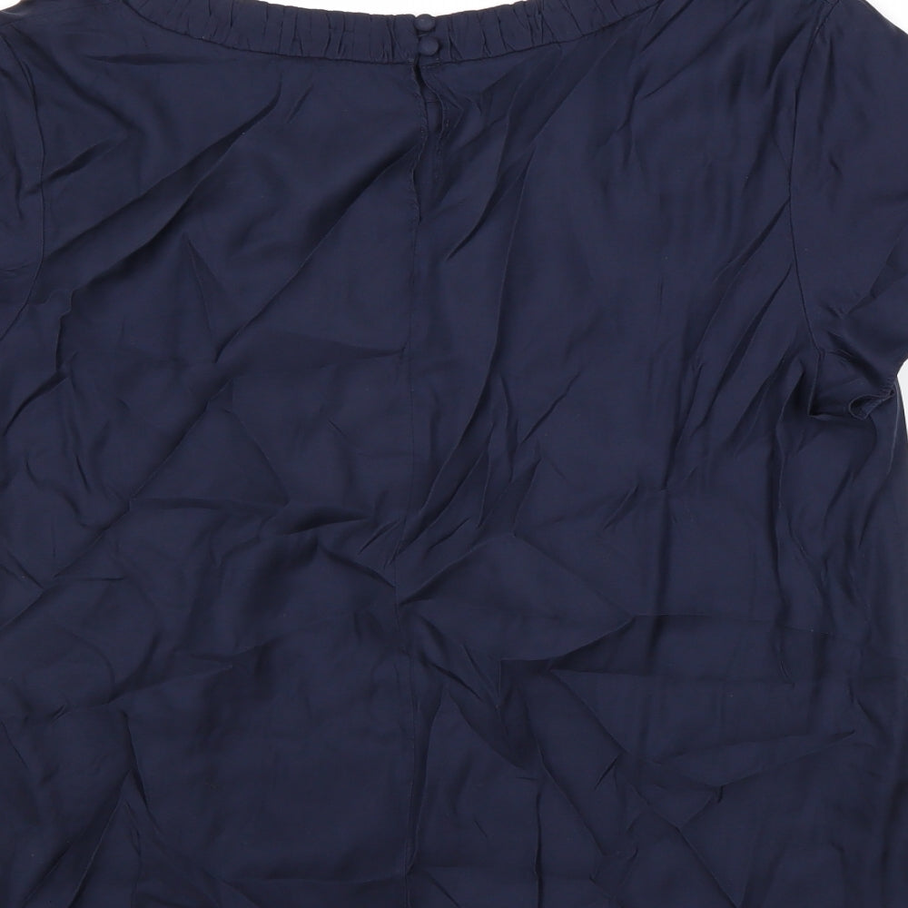 Boden Womens Blue Viscose Basic Blouse Size 16 Round Neck