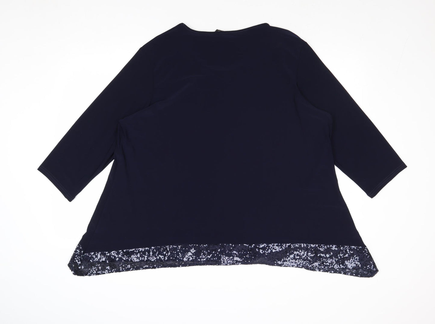 Kaleidoscope Womens Blue Polyester Basic T-Shirt Size 20 Round Neck