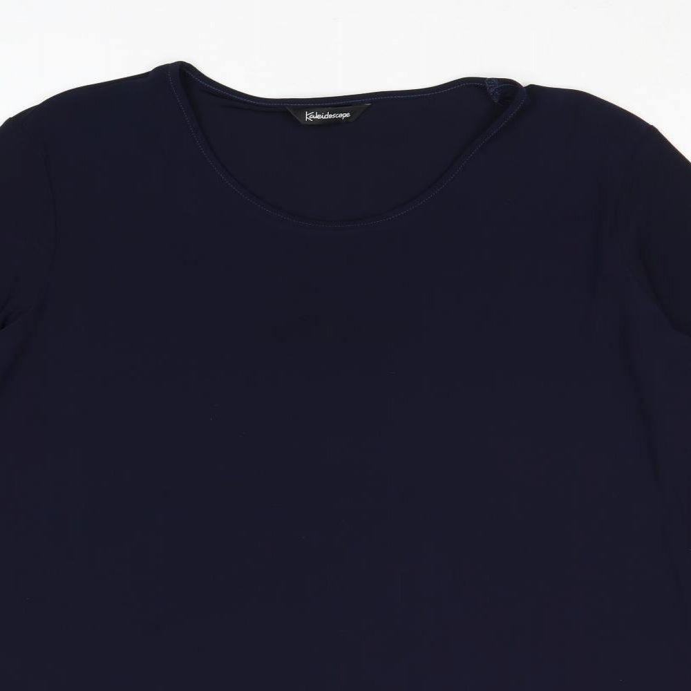 Kaleidoscope Womens Blue Polyester Basic T-Shirt Size 20 Round Neck