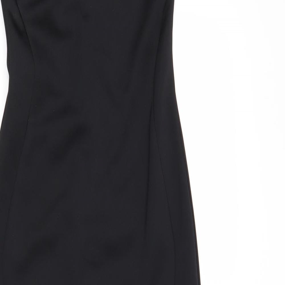 Lipsy Womens Black Polyester Ball Gown Size 8 Off the Shoulder Zip