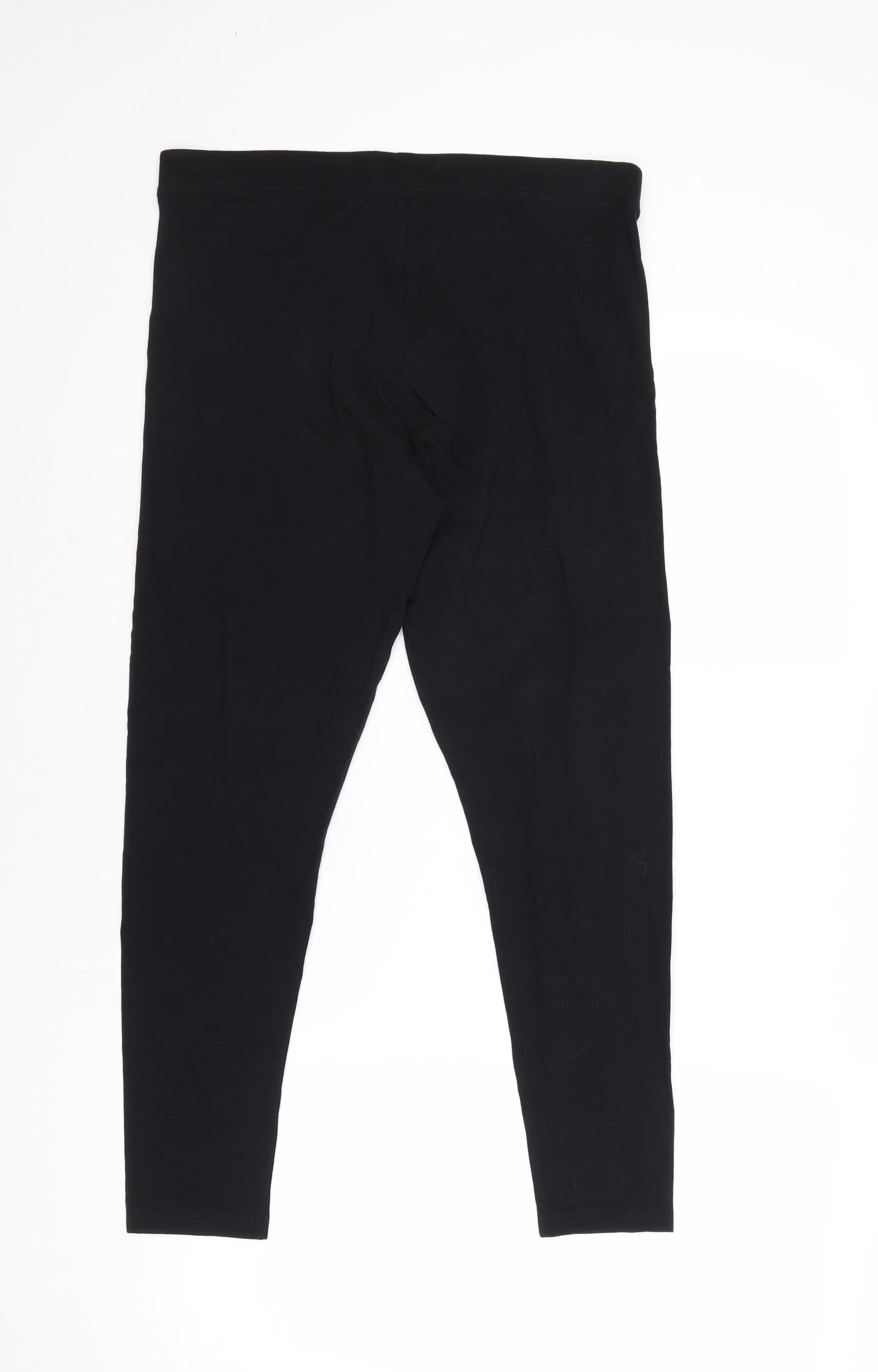 Marks and Spencer Womens Black Cotton Carrot Leggings Size 14