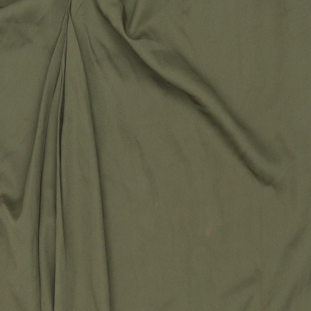 PRETTYLITTLETHING Womens Green Polyester Maxi Skirt Size 14 Zip