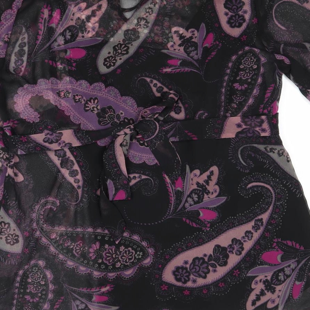 RJR.John Rocha Womens Multicoloured Paisley Polyester Basic Blouse Size 18 Boat Neck