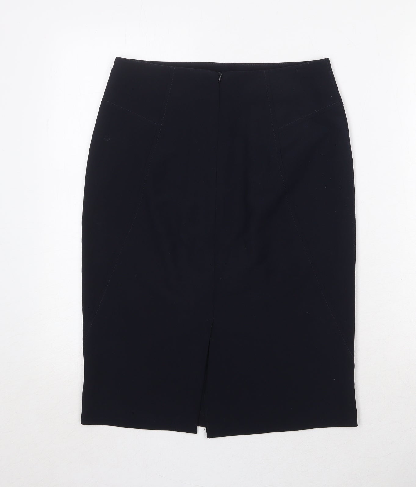 Marks and Spencer Womens Blue Polyester A-Line Skirt Size 8 Zip