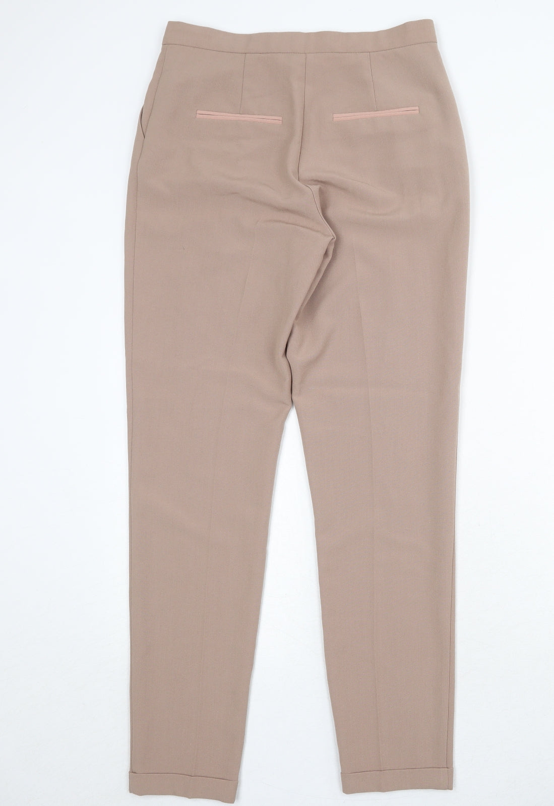 New Look Womens Beige Polyester Trousers Size 8 Regular Zip