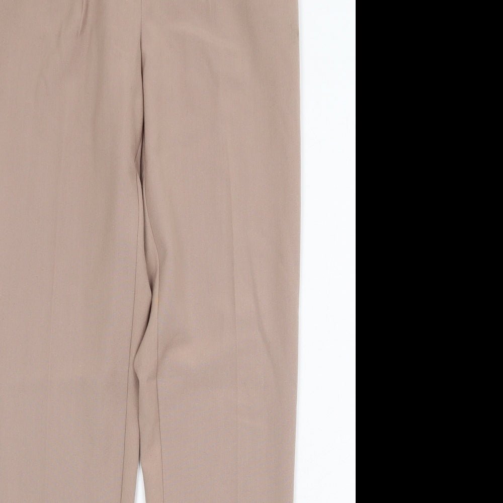 New Look Womens Beige Polyester Trousers Size 8 Regular Zip