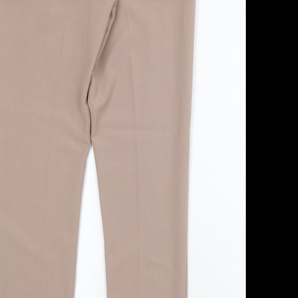 New Look Womens Beige Polyester Trousers Size 8 Regular Zip