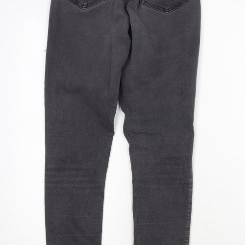 Topshop Womens Black Cotton Skinny Jeans Size 28 in Regular Zip