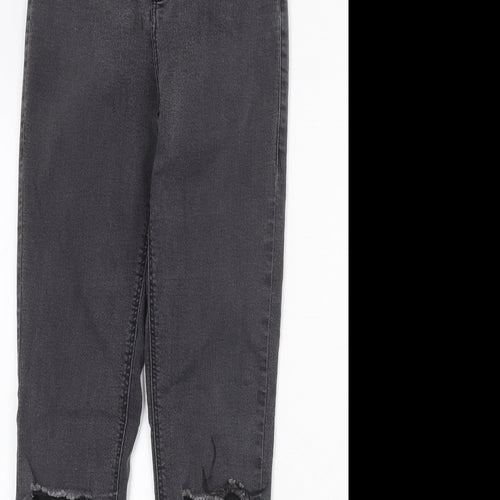 Topshop Womens Black Cotton Skinny Jeans Size 28 in Regular Zip