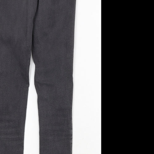 Topshop Womens Black Cotton Skinny Jeans Size 28 in Regular Zip