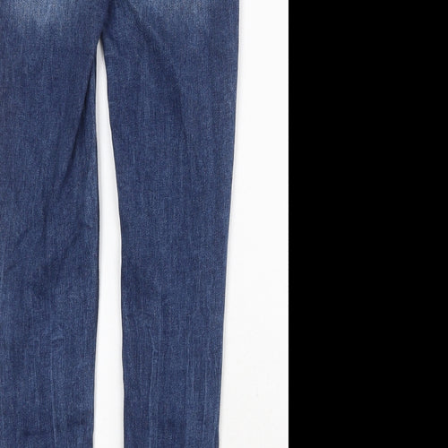 Divided by H&M Womens Blue Cotton Skinny Jeans Size 4 Regular Zip