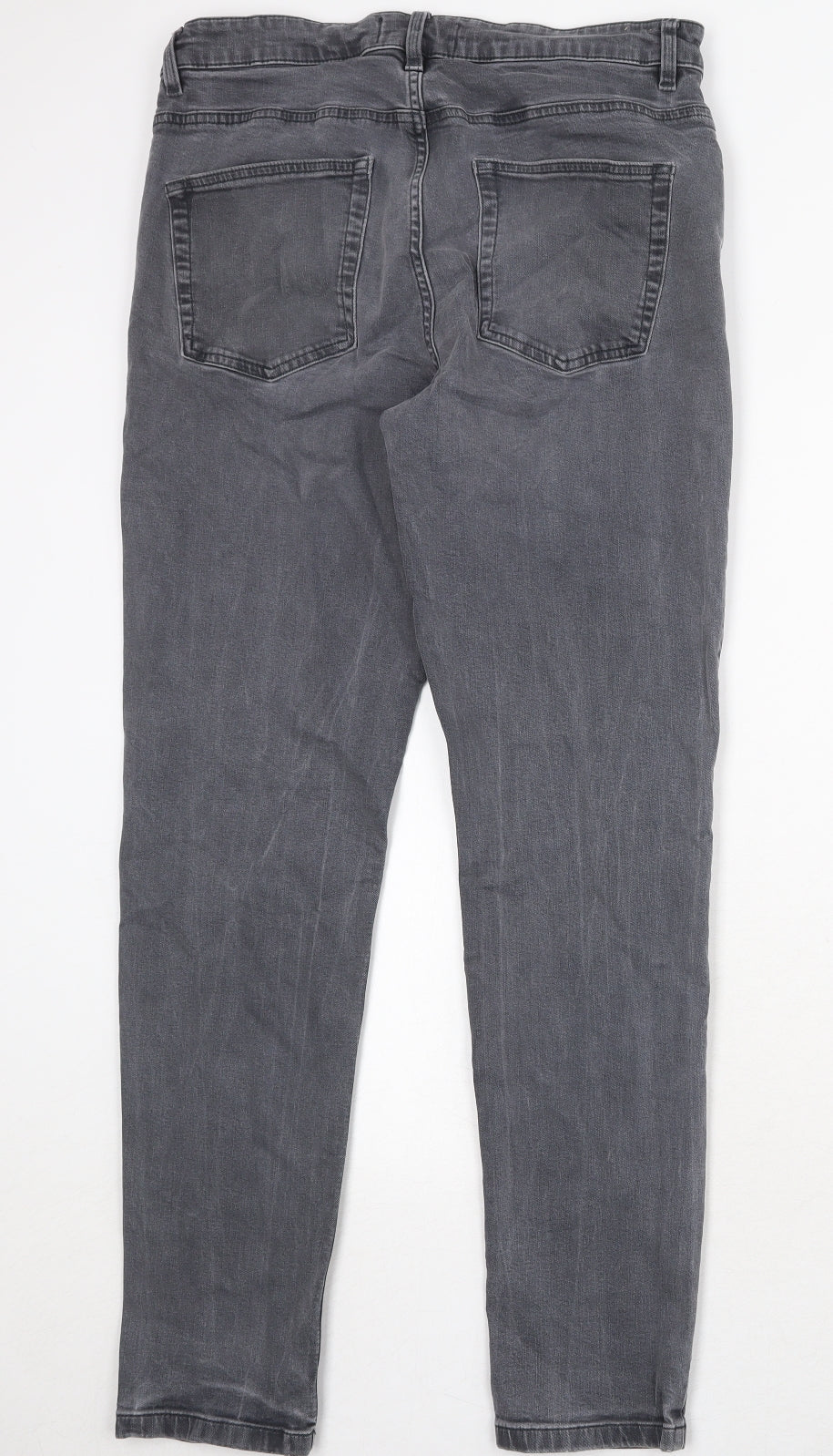 NEXT Mens Grey Cotton Skinny Jeans Size 34 in Regular Zip