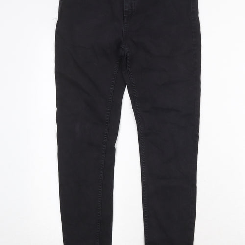 Marks and Spencer Womens Black Cotton Skinny Jeans Size 8 Regular Zip