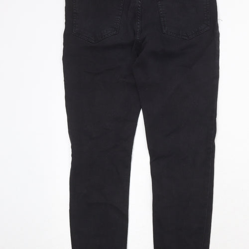 Marks and Spencer Womens Black Cotton Skinny Jeans Size 8 Regular Zip