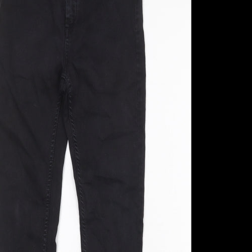 Marks and Spencer Womens Black Cotton Skinny Jeans Size 8 Regular Zip
