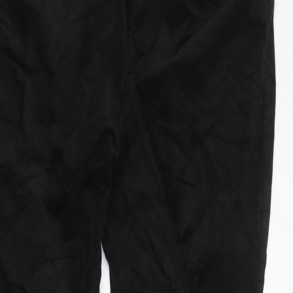 Marks and Spencer Womens Black Cotton Trousers Size 20 Regular Zip