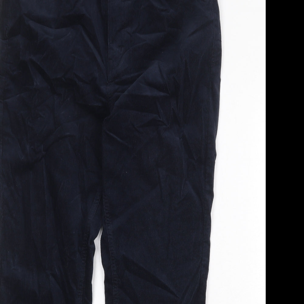 Marks and Spencer Womens Blue Cotton Trousers Size 18 Regular Zip