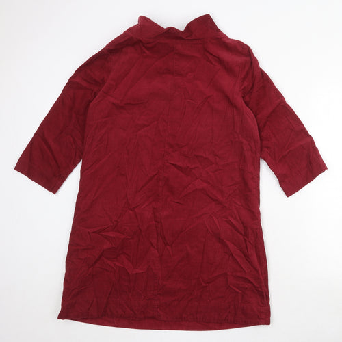 Seasalt Womens Red Cotton Jumper Dress Size 12 High Neck Pullover