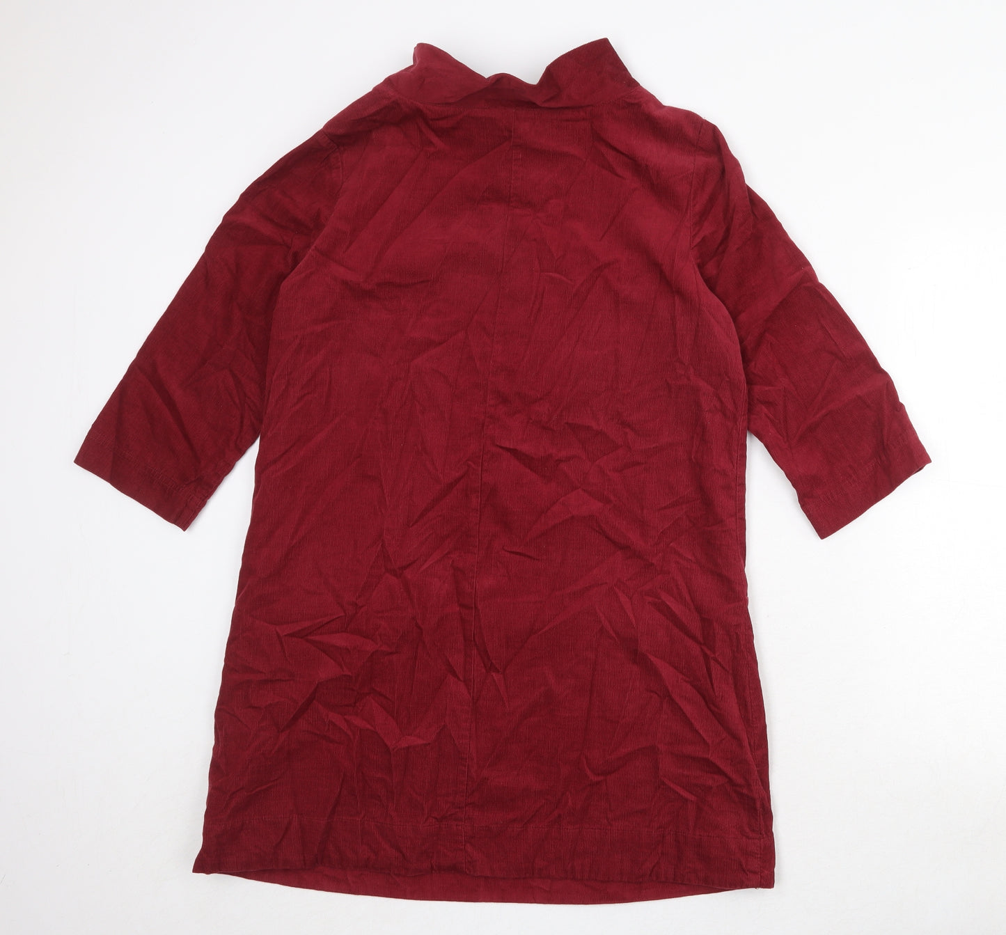 Seasalt Womens Red Cotton Jumper Dress Size 12 High Neck Pullover