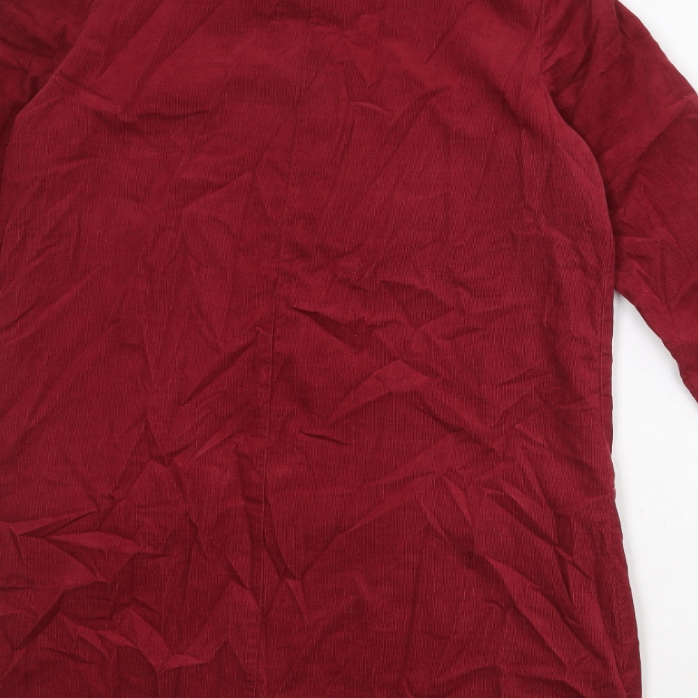 Seasalt Womens Red Cotton Jumper Dress Size 12 High Neck Pullover