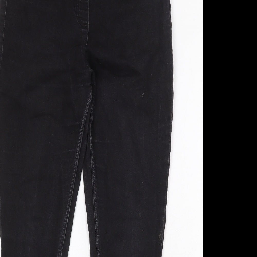 NEXT Womens Black Cotton Skinny Jeans Size 14 Regular Zip