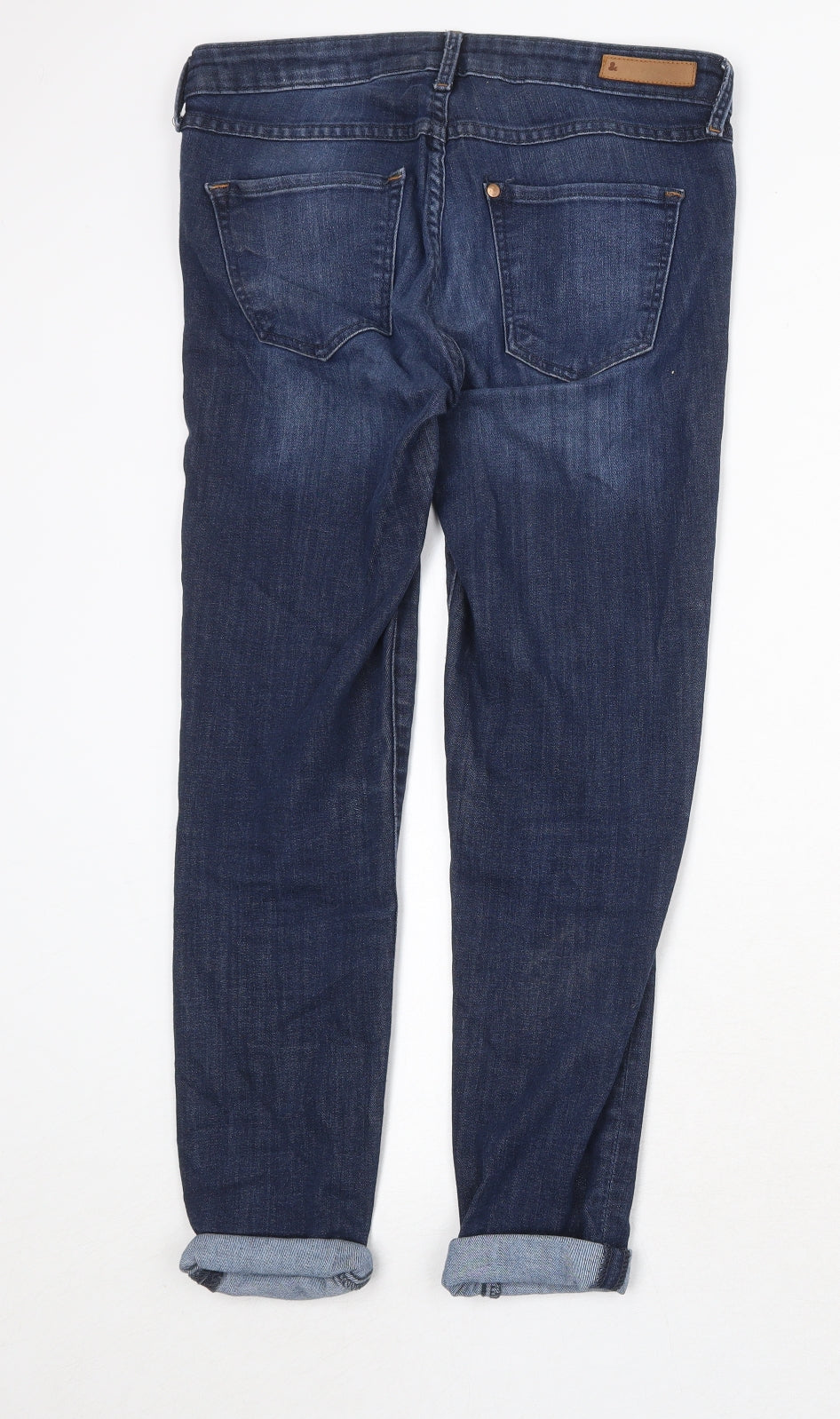 H&M Womens Blue Cotton Straight Jeans Size 31 in Regular Zip