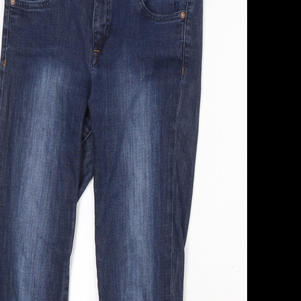 H&M Womens Blue Cotton Straight Jeans Size 31 in Regular Zip