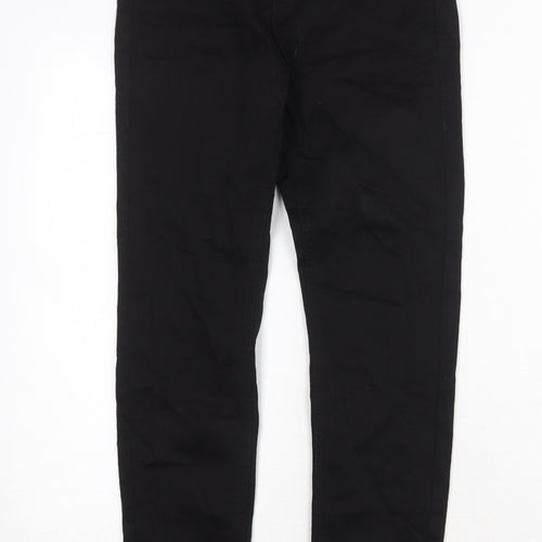 Marks and Spencer Womens Black Cotton Skinny Jeans Size 8 Regular Zip