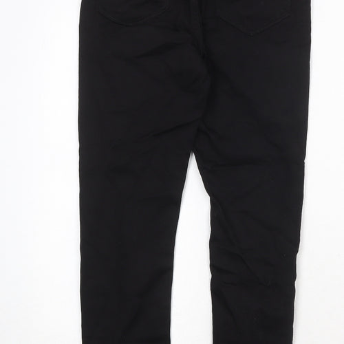 Marks and Spencer Womens Black Cotton Skinny Jeans Size 8 Regular Zip