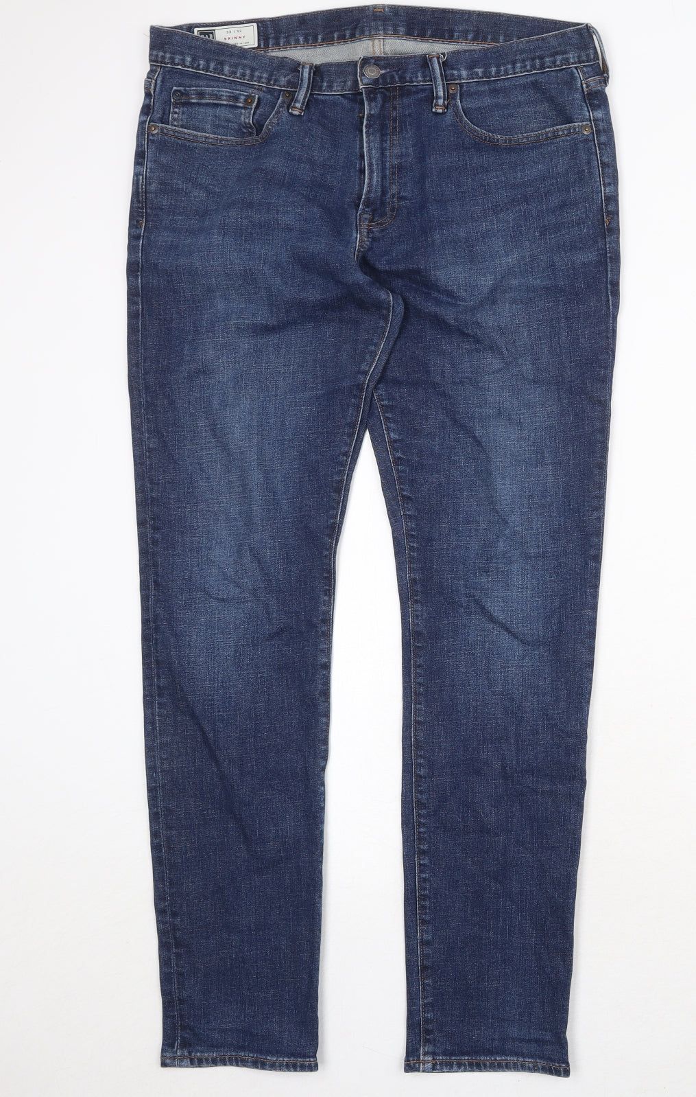 Gap Mens Blue Cotton Skinny Jeans Size 33 in Regular Zip